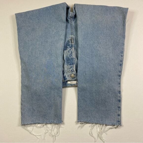 Pacsun High Rise Straight Jeans‎ Women's 24 90's Light Denim Raw Hem Button Fly - Picture 13 of 13